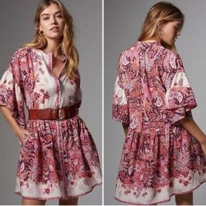 Anthropologie Janelle Tunic Dress -Pink combo